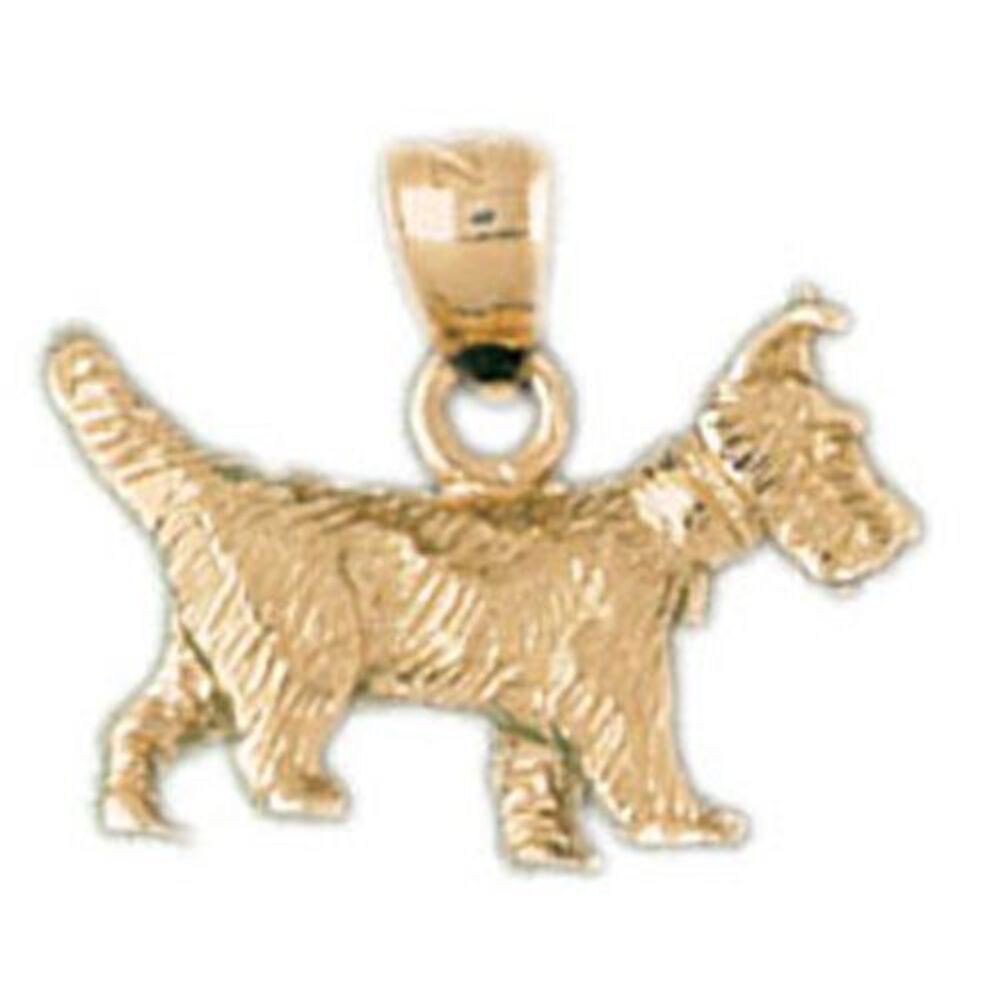 Schnauzer Dog Charm Pendant 14k Gold (3.2 Grams)