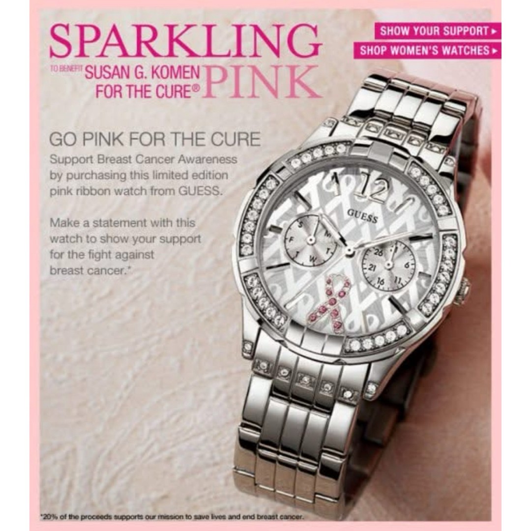 Function Confirmed GUESS Ladies’ Wristwatch Sparkling Pink
