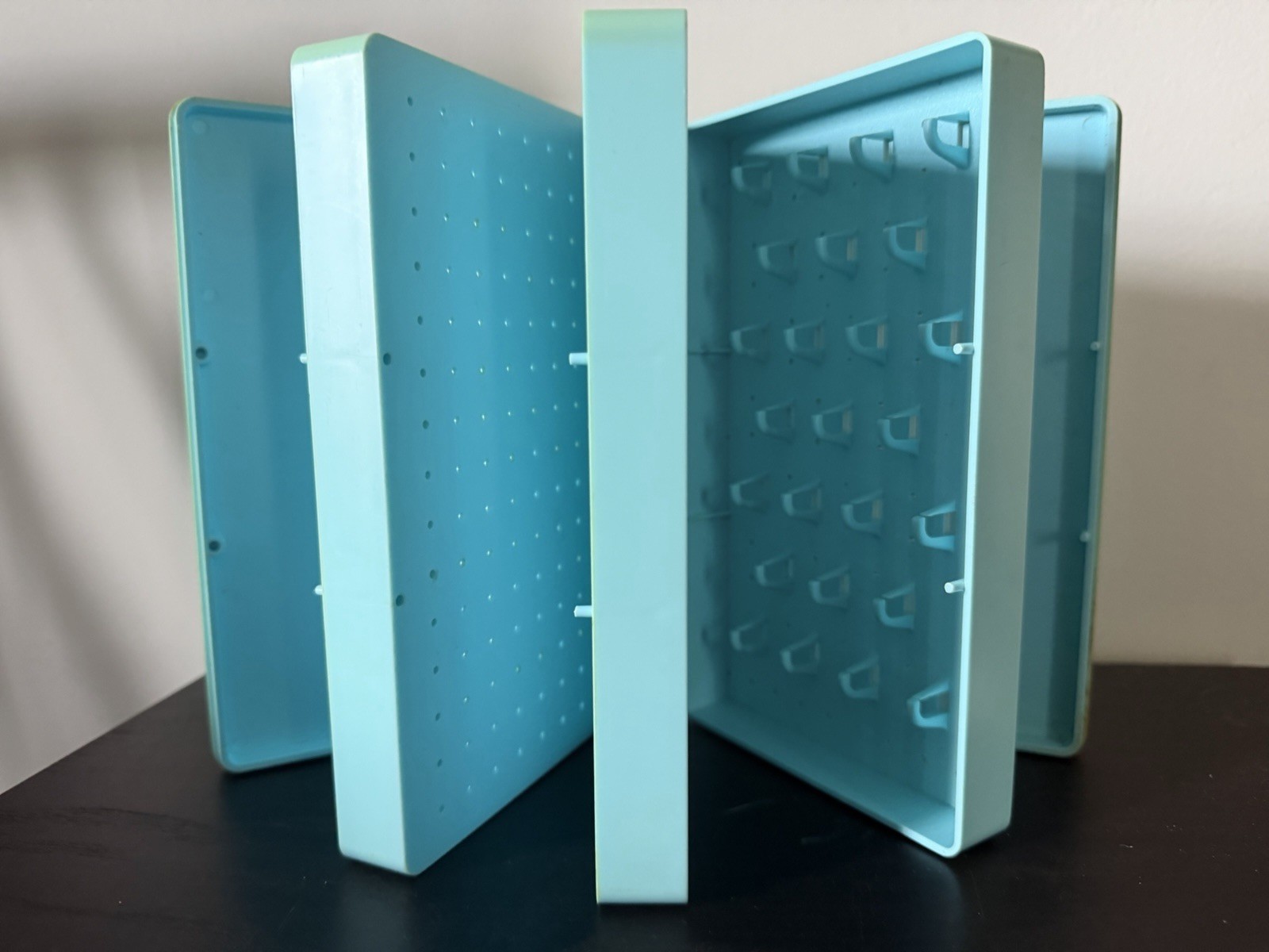 Vintage Earring Book ‘80s Light Blue Plastic Earring Holder Nostalgia