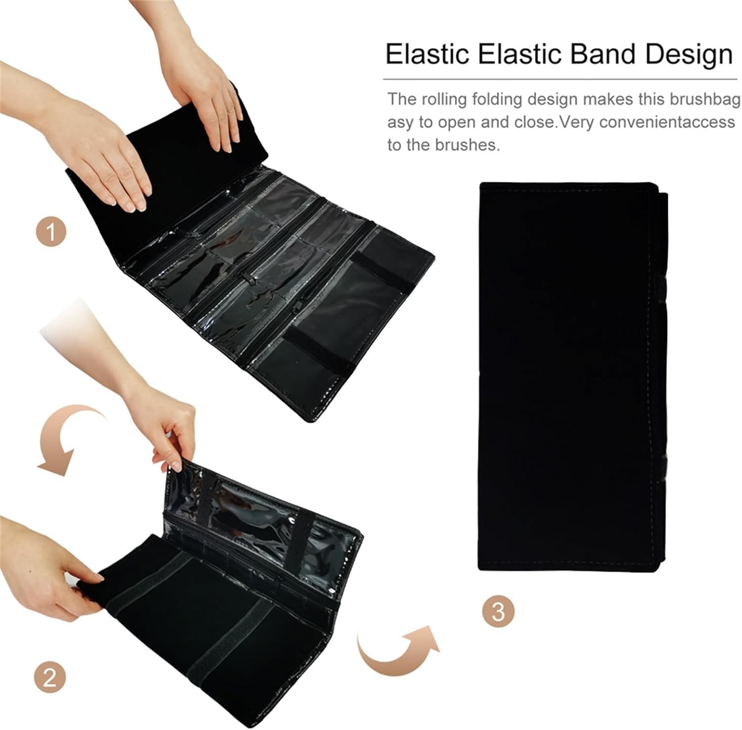 Travel Jewelry Roll Bag Portable Organizer Pouch W/ Grids&PVC Cover Storage Bags
