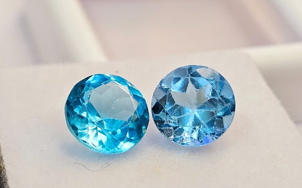 Round Cut Aquamarine 3 Ct Blue Pair Loose Certified Gemstone For Earring Making