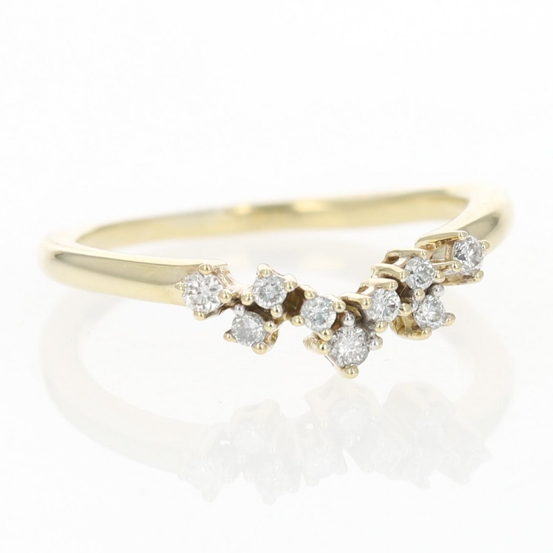 .13ctw Diamond Prong Set Contoured Wedding Band Ring 14k Yellow Gold Size 6.75