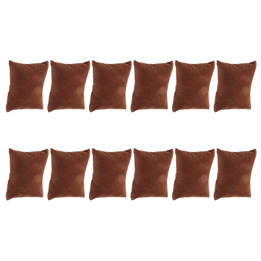 12Pcs Brown Bracelet Display Pillows Soft Flannel Watch Cushions