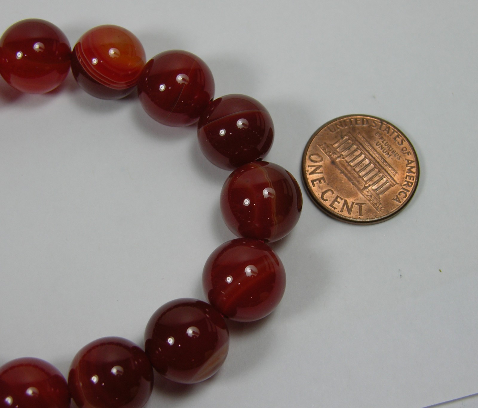 #6 Brazil Natural 12mm bead Carnelian stretch Bracelet 7.5 inches