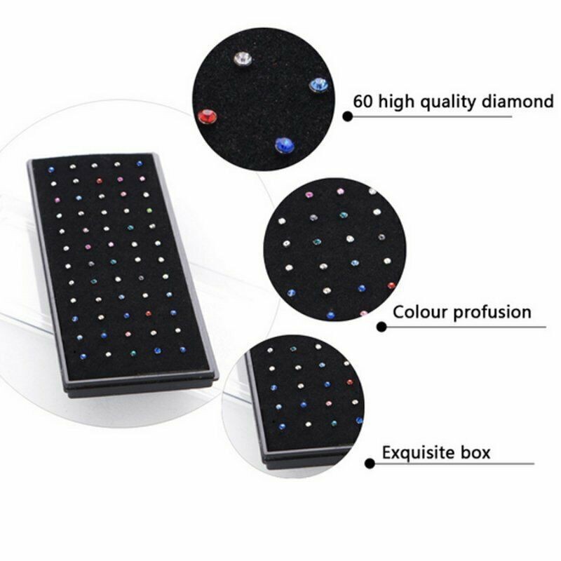 60PCS Stud Nose Rings Bone Stud Stainless Steel Color Pin Jewelry Piercing Body