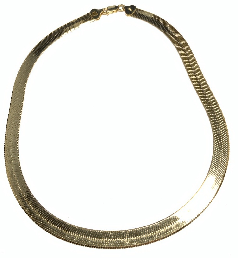 Itaor Vermeil Gold over Sterling 925 Herringbone Necklace 18.75-inches LY11