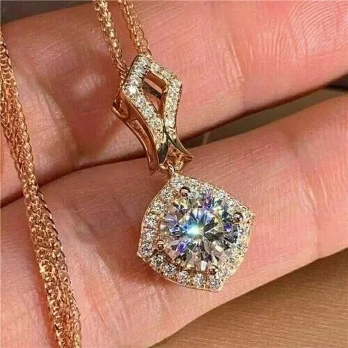 2.50Ct Round Cut Lab Created Diamond Anniversary Wear 14K Yellow Gold FN Pendant