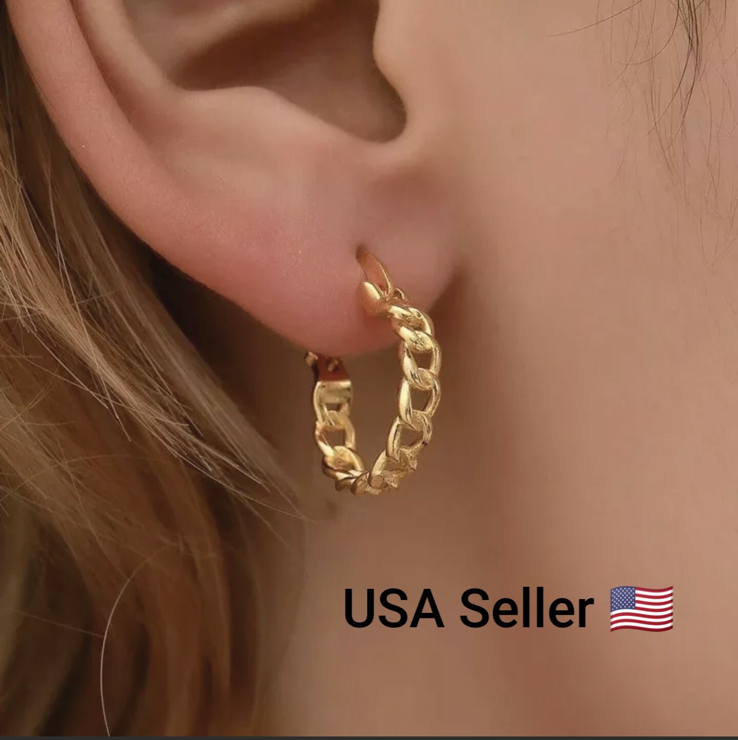 New Simple Plain Gold Color Metal Round Stud Earrings Fashion Small Circle Hoops