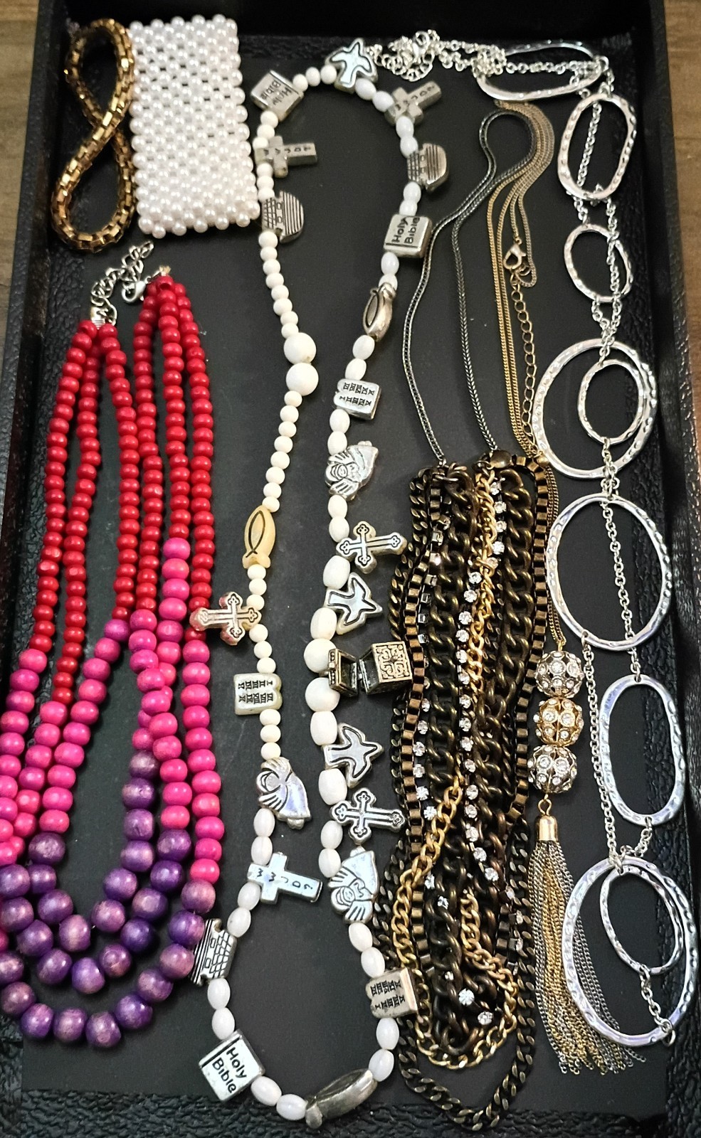 Venetian Glass Beads Necklaces & Other Vtg-Now Jewelry Lot
