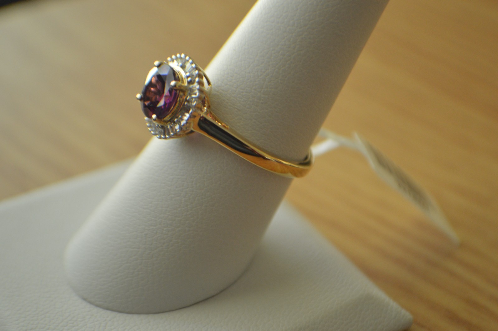 1.63ct Premium Ember Garnet / Diamond Ring 10K Yellow Gold Size 8 AGI Certified