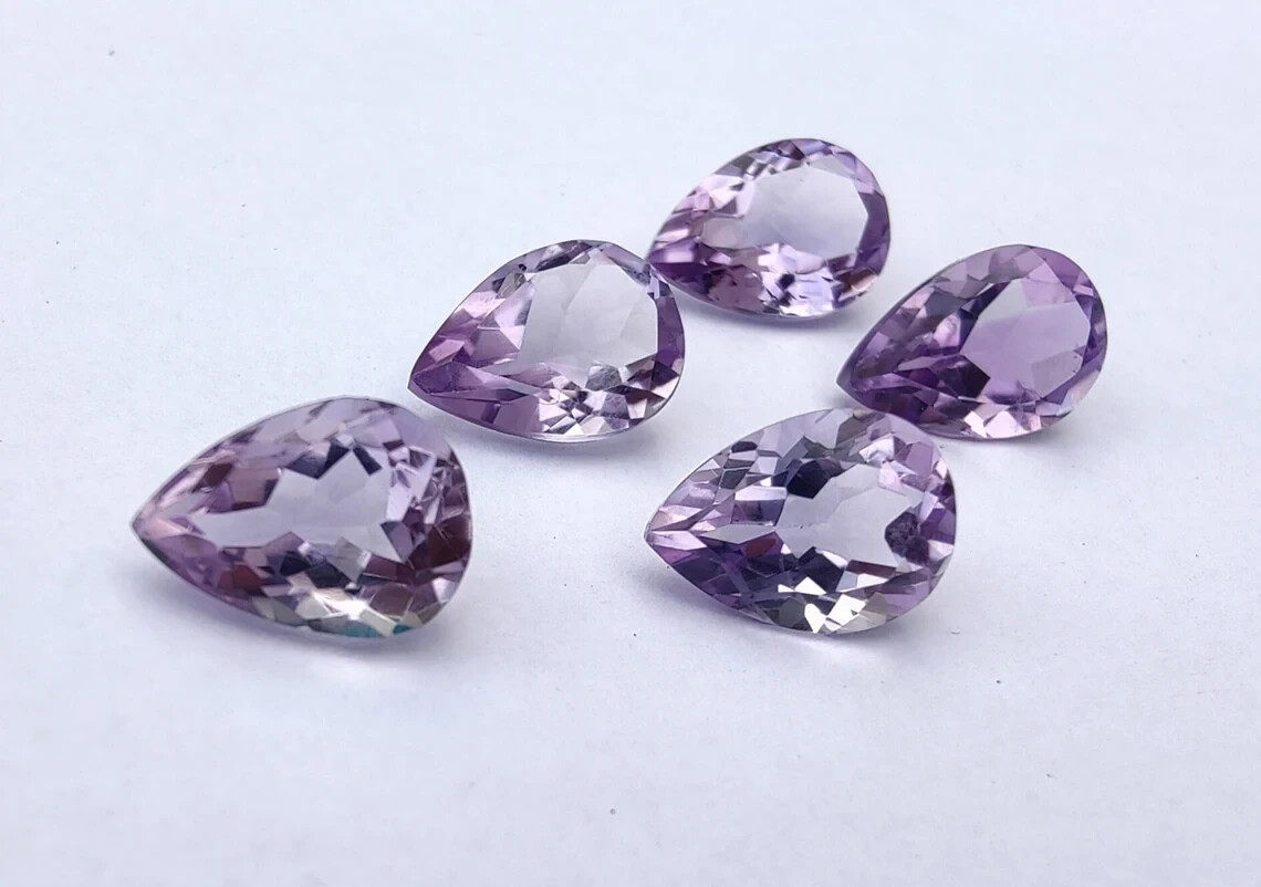 Top Quality Natural Amethyst Pear Shape Faceted Gemstone 3x5mm-18x25mm