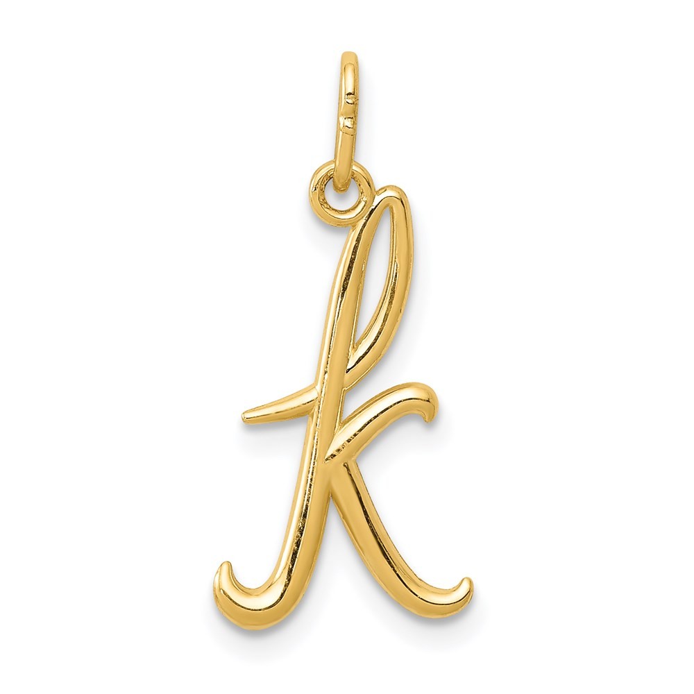 14k Yellow Gold Letter “K” Initial Charm Pendant 0.27g