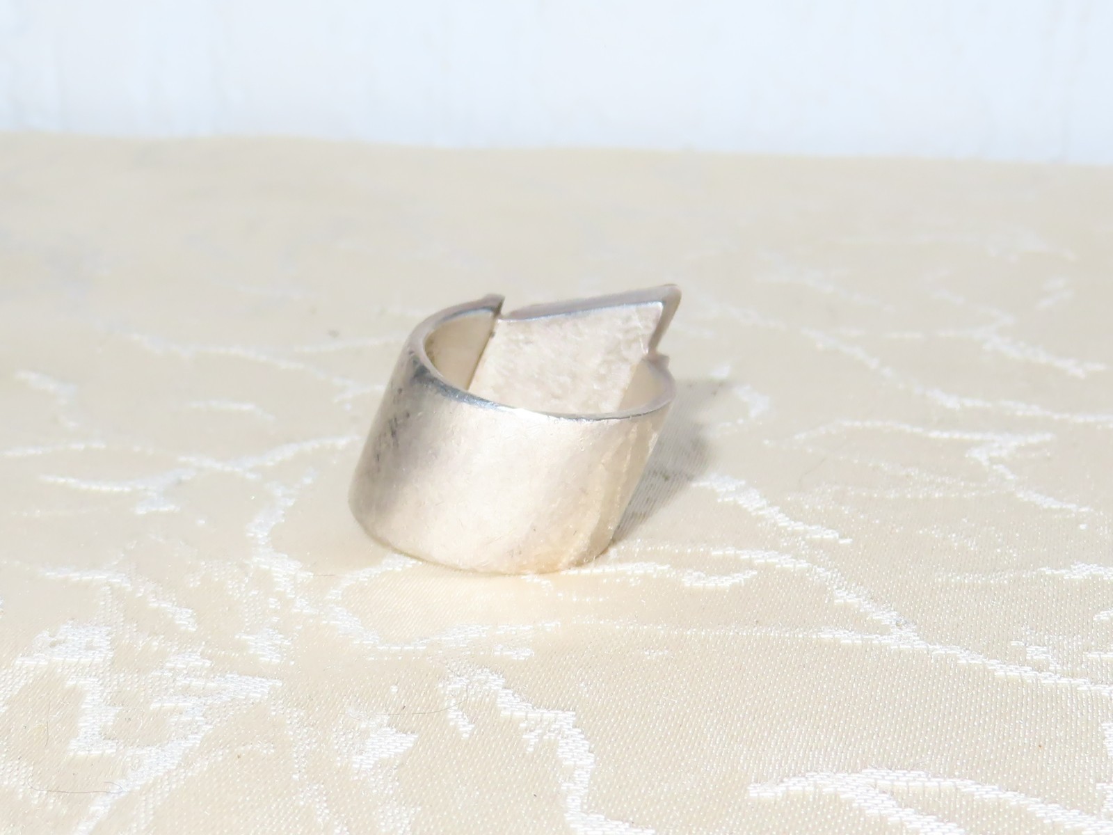 Vintage Ring Diamond Shape Pattern Hallmarked 925 Silver, Gr.58