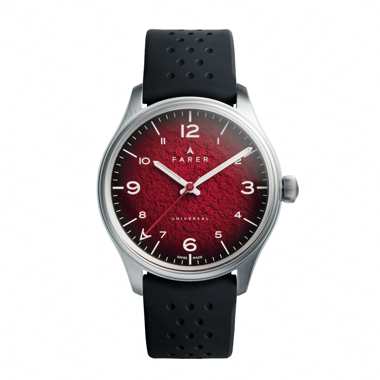 Farer Alert 39mm Red Dial Automatic Swiss G101 Complete Set