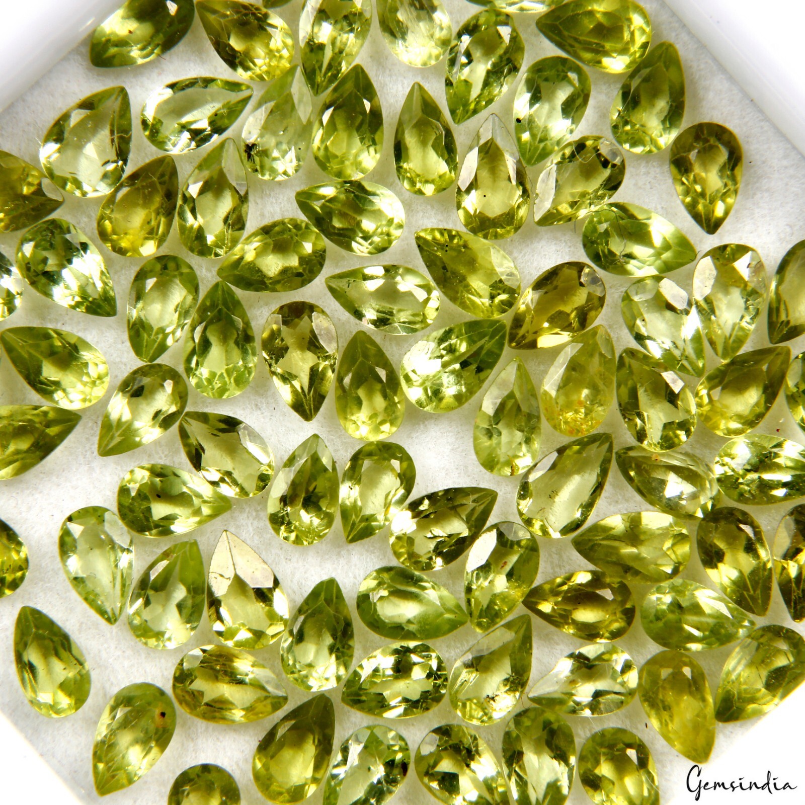 Pear Natural Unheated Top Rich Green Peridot 94 Pcs 19.80 Ct 5x3mm Lot Gemstones