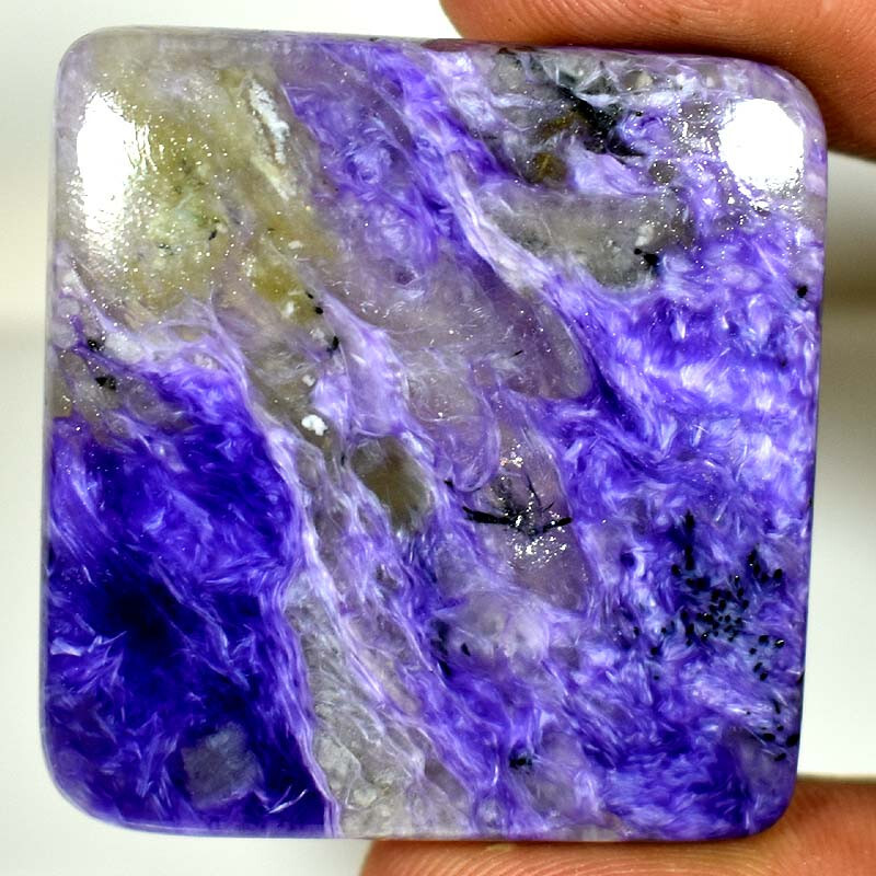 99.20Cts. Blue Charoite Cushion Cabochon 100% Natural Loose Gemstones