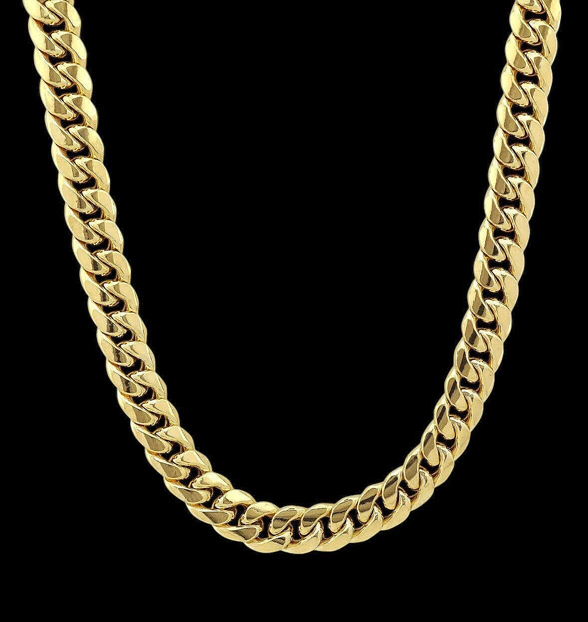 14K Genuine Yellow Gold Royal Miami Cuban Link Chain 7mm 24″ Inc Necklace Gift