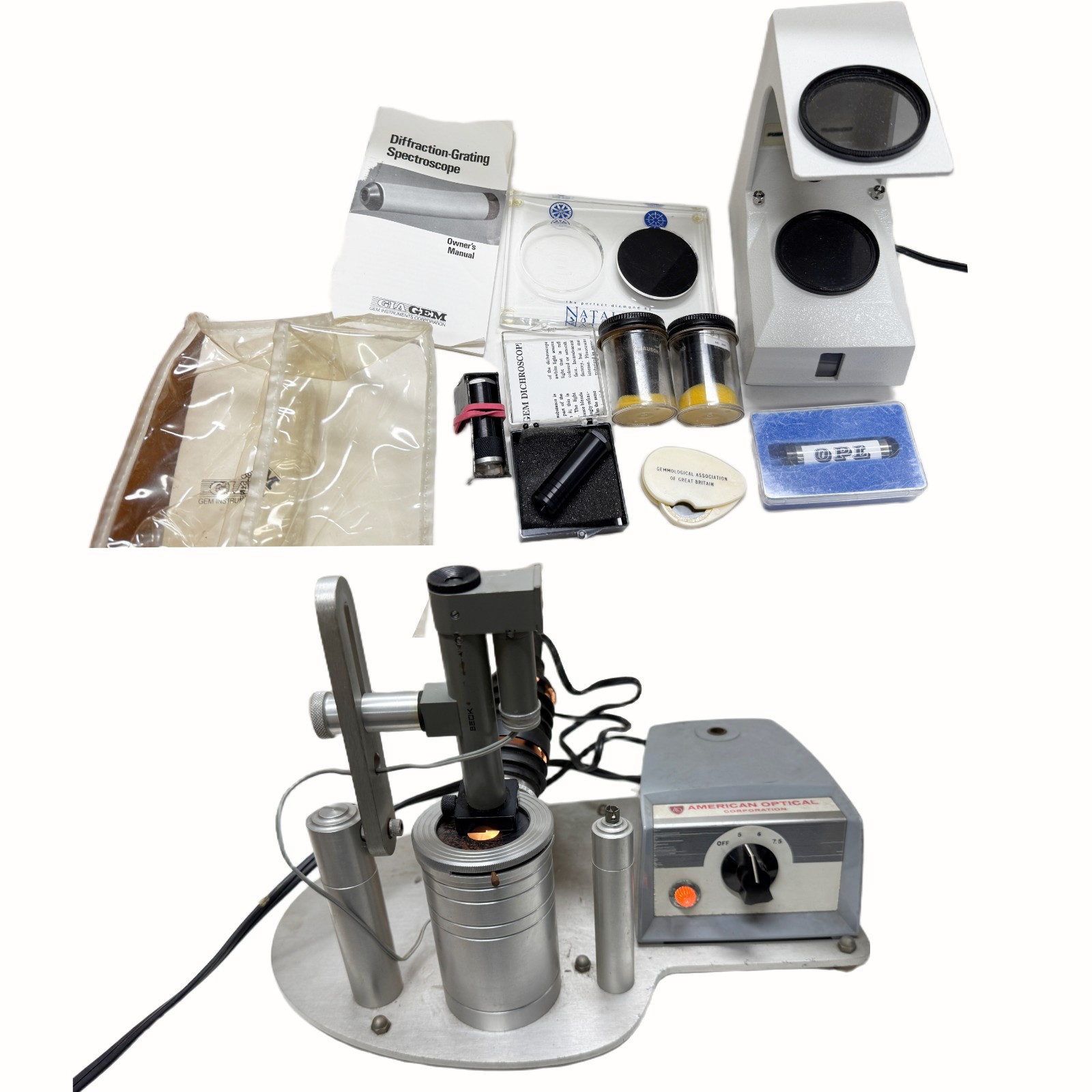GIA Gem polariscope SPECTROSCOPE AMERICAN OPTICAL Diamond Color Grading Tool