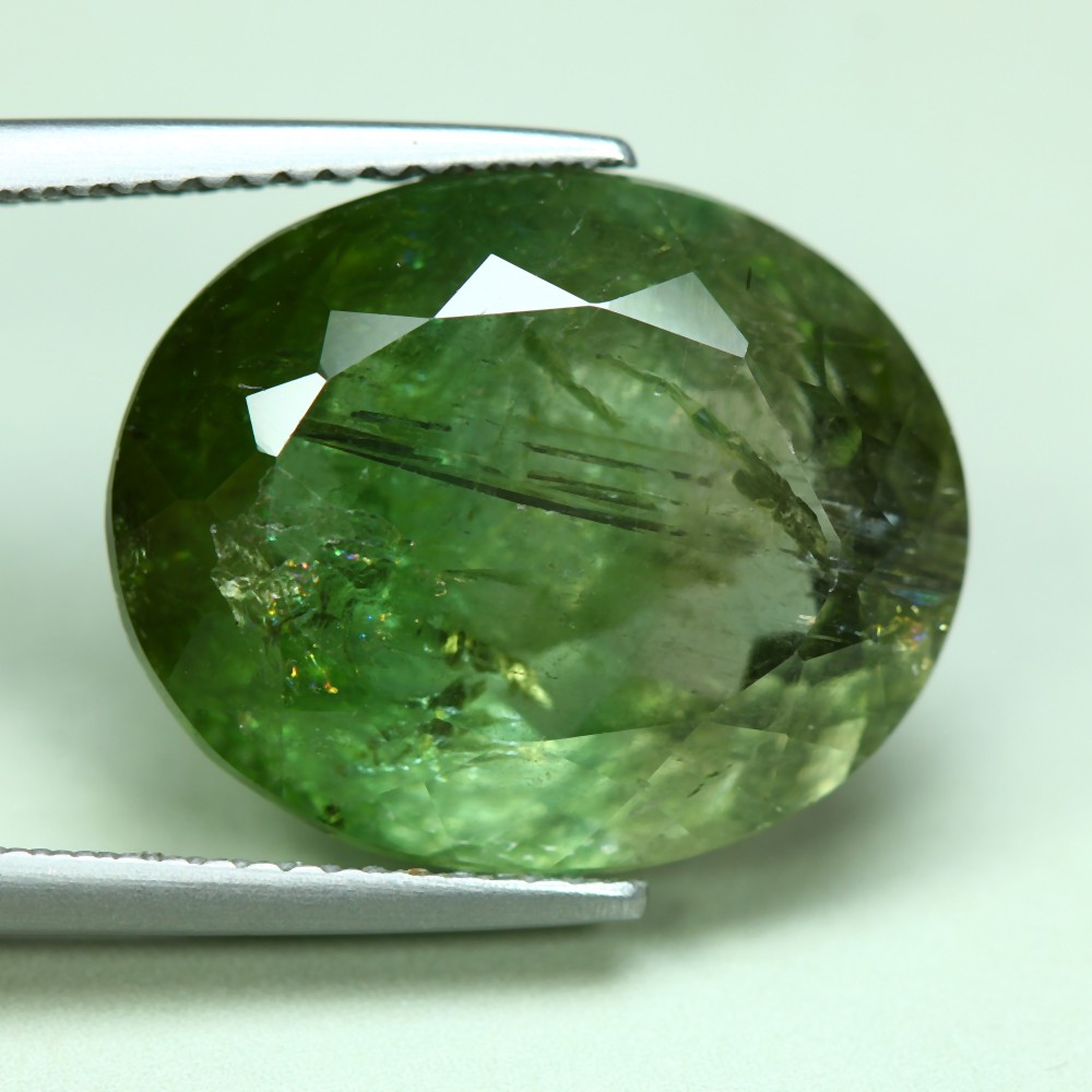12.59 Cts_Ravishing Best Color_100 % Natural Unheated Olive Green Tourmaline