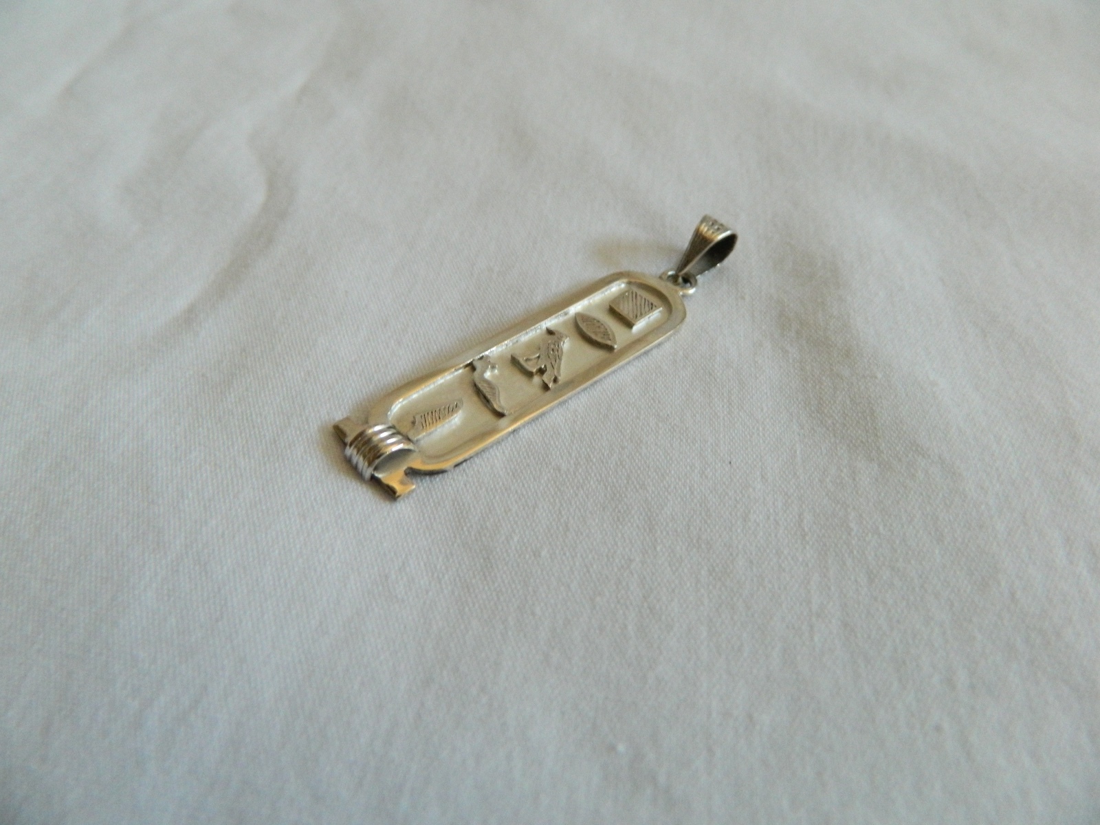 Egyptian Personalized Name Sterling Silver Cartouche In Hieroglyphic 3-9 Letters