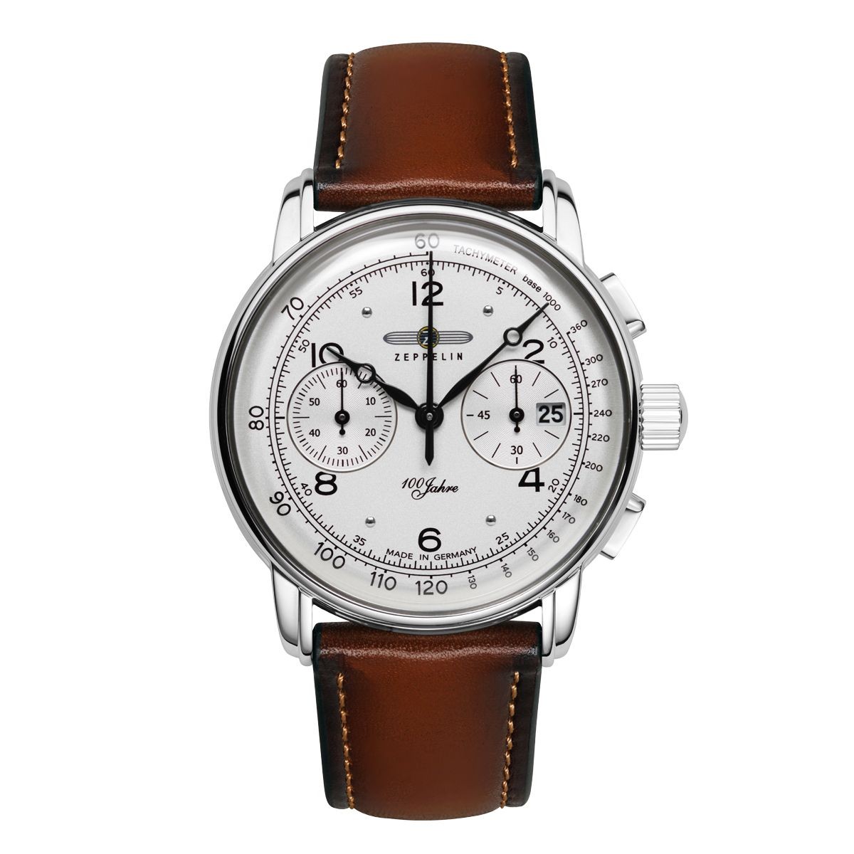 ZEPPELIN 100 Jahre Zeppelin, Chronograph, Quarzuhr, 8676-1, weiß