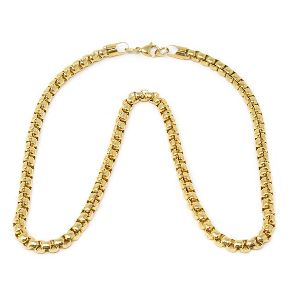 Men&Women’s 18K Yellow Gold Filled 20 inch 3mm wide Round Box Chain Necklace F5K