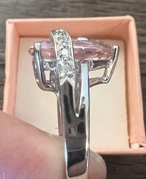 Premier Designs Paradise Pink Ice Ring, Silver Setting/Band Size 7, Retired