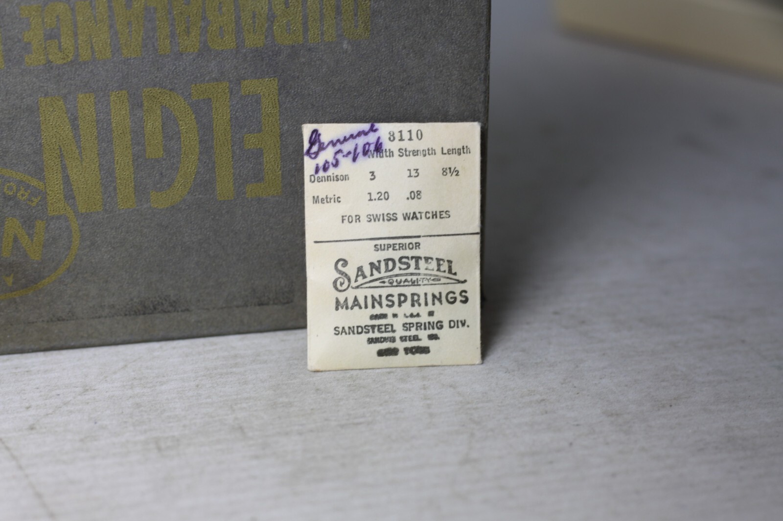 NOS SANDSTEEL MAINSPRING 3110 3X13X8.5 30C