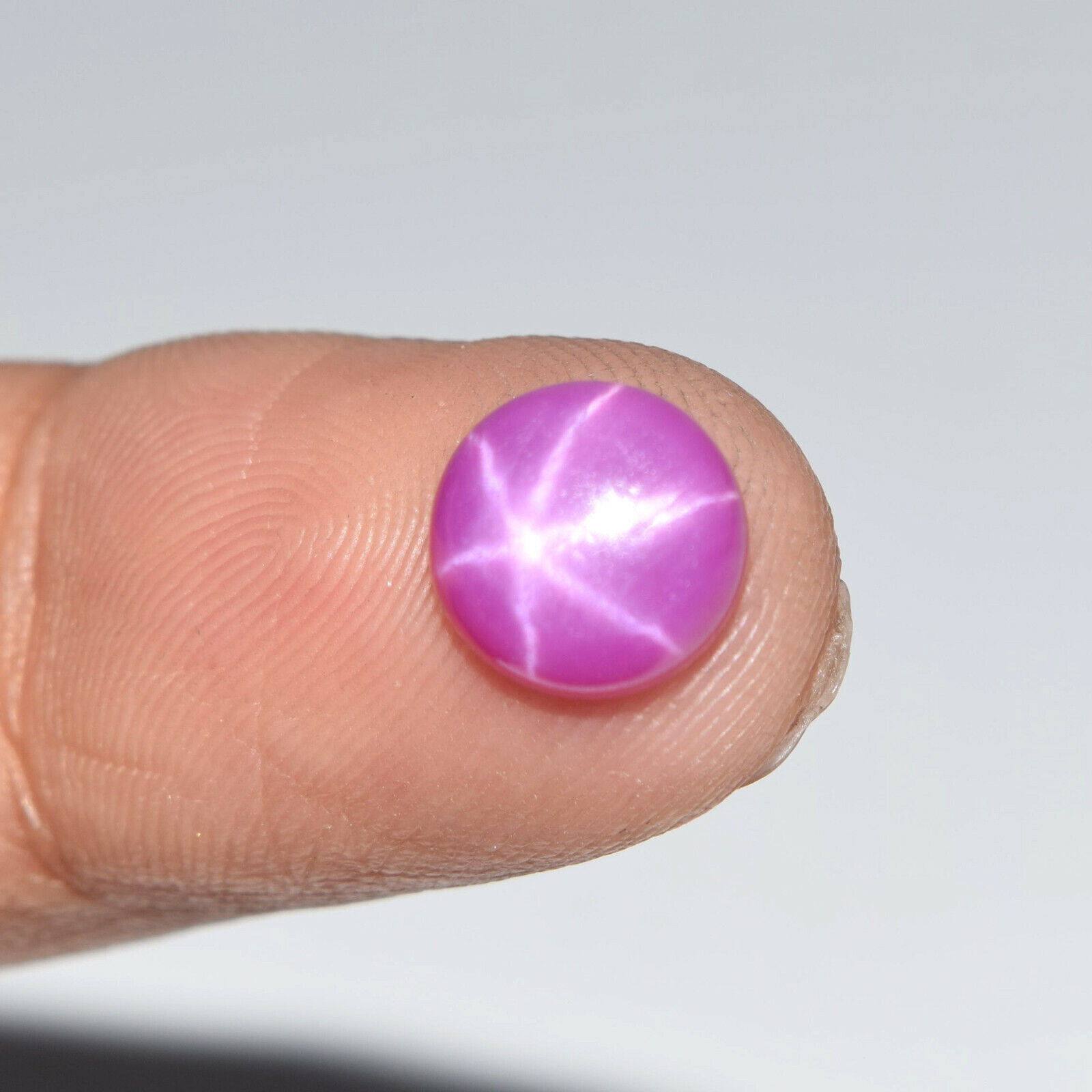 6 Rays Pink Star Ruby Sapphire 4.30 CT Round Cabochon Loose Ring Size Gemstone