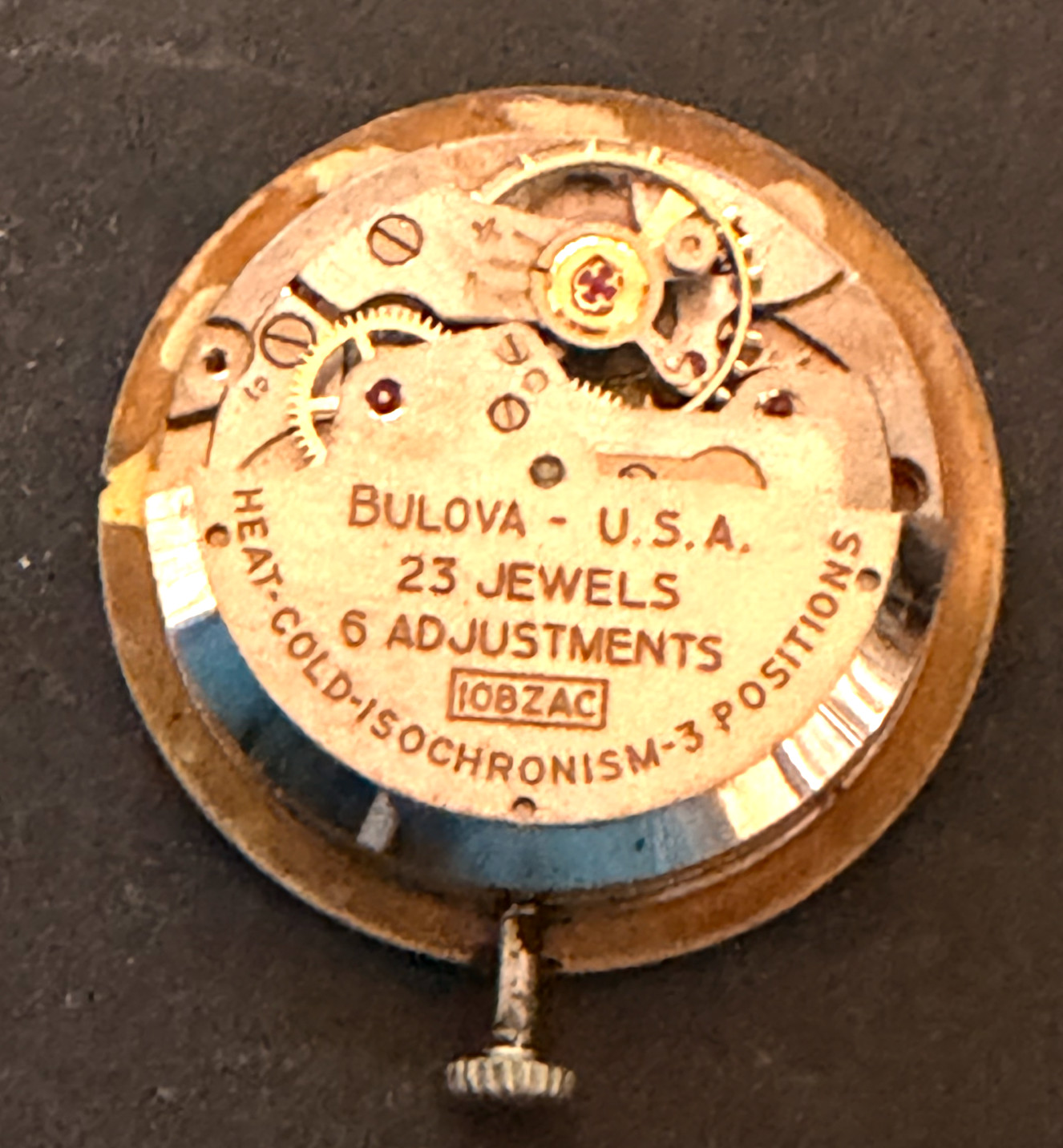 Vintage Bulova 10 BZAC Automatic Men’s Watch Movement Parts 23 Jewels 10BZAC 23j
