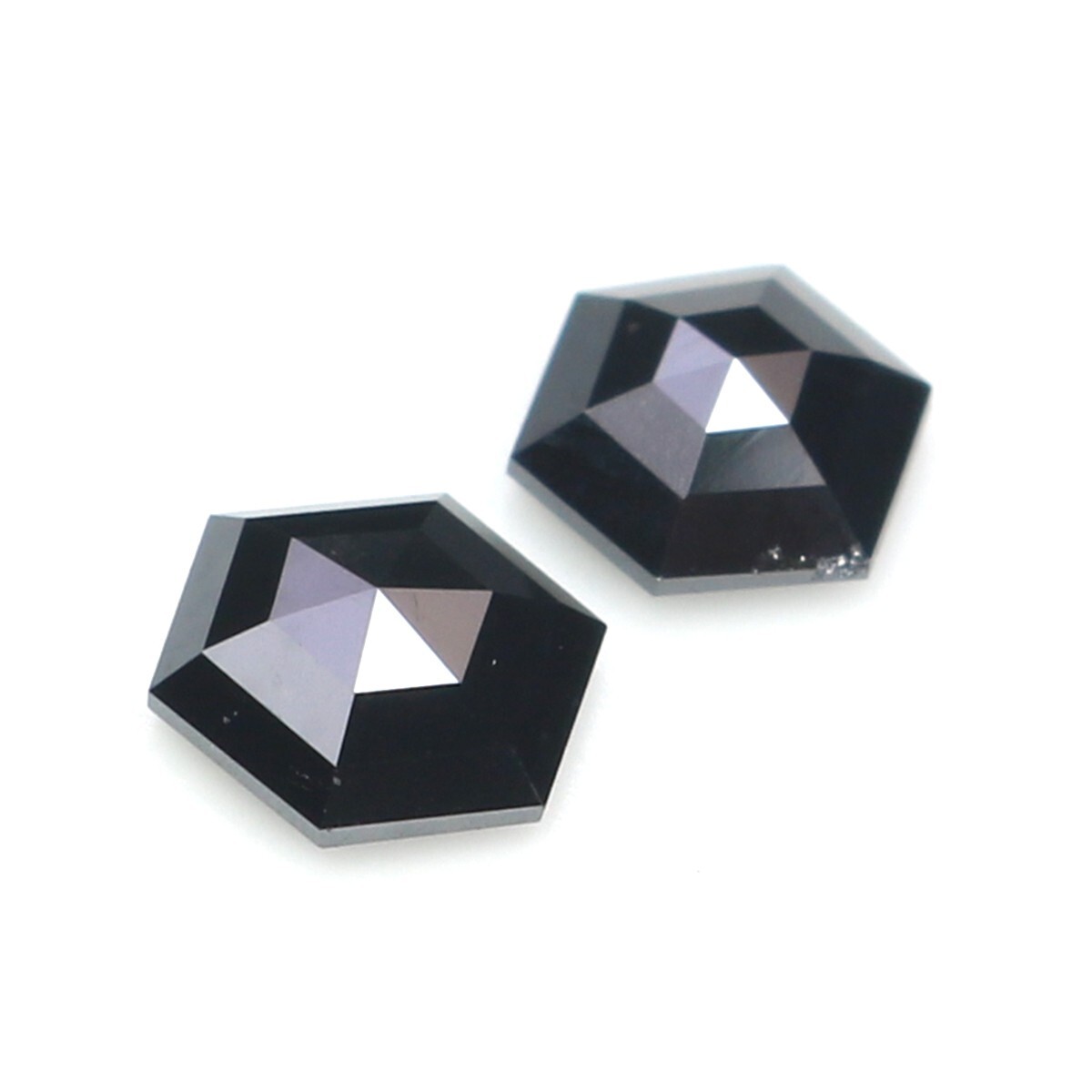 0.58 CT Natural Loose Hexagon Pair Diamond 5.05 MM Black Color Diamond QK2629