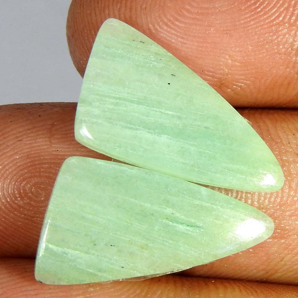 13.90Cts100%Natural Green aventurine Pyramid Fancy Pair Cabochon Loose Gemstone