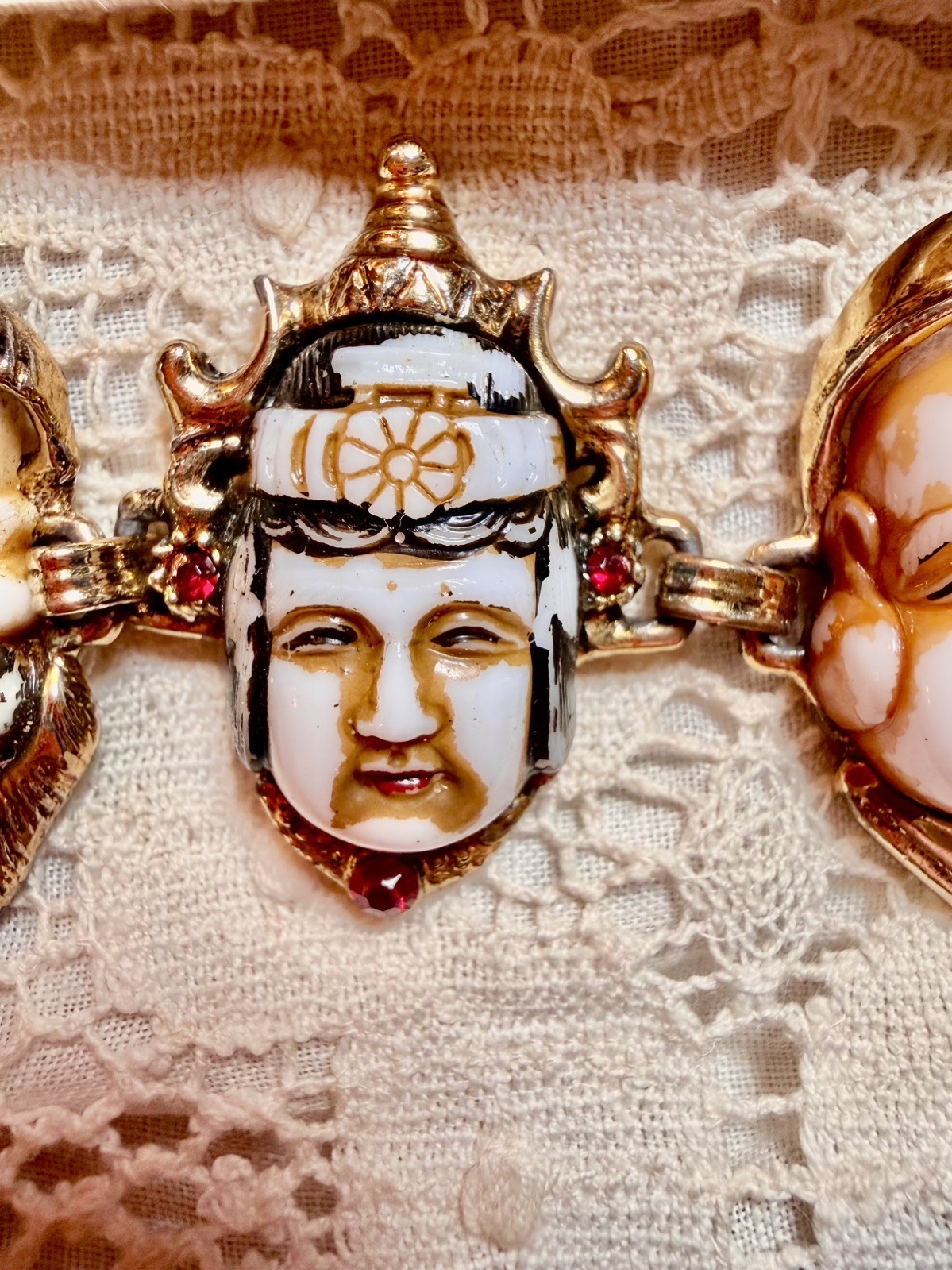 S121 Vintage bracelet and earrings, “seven gods of happiness”, Selro Selini