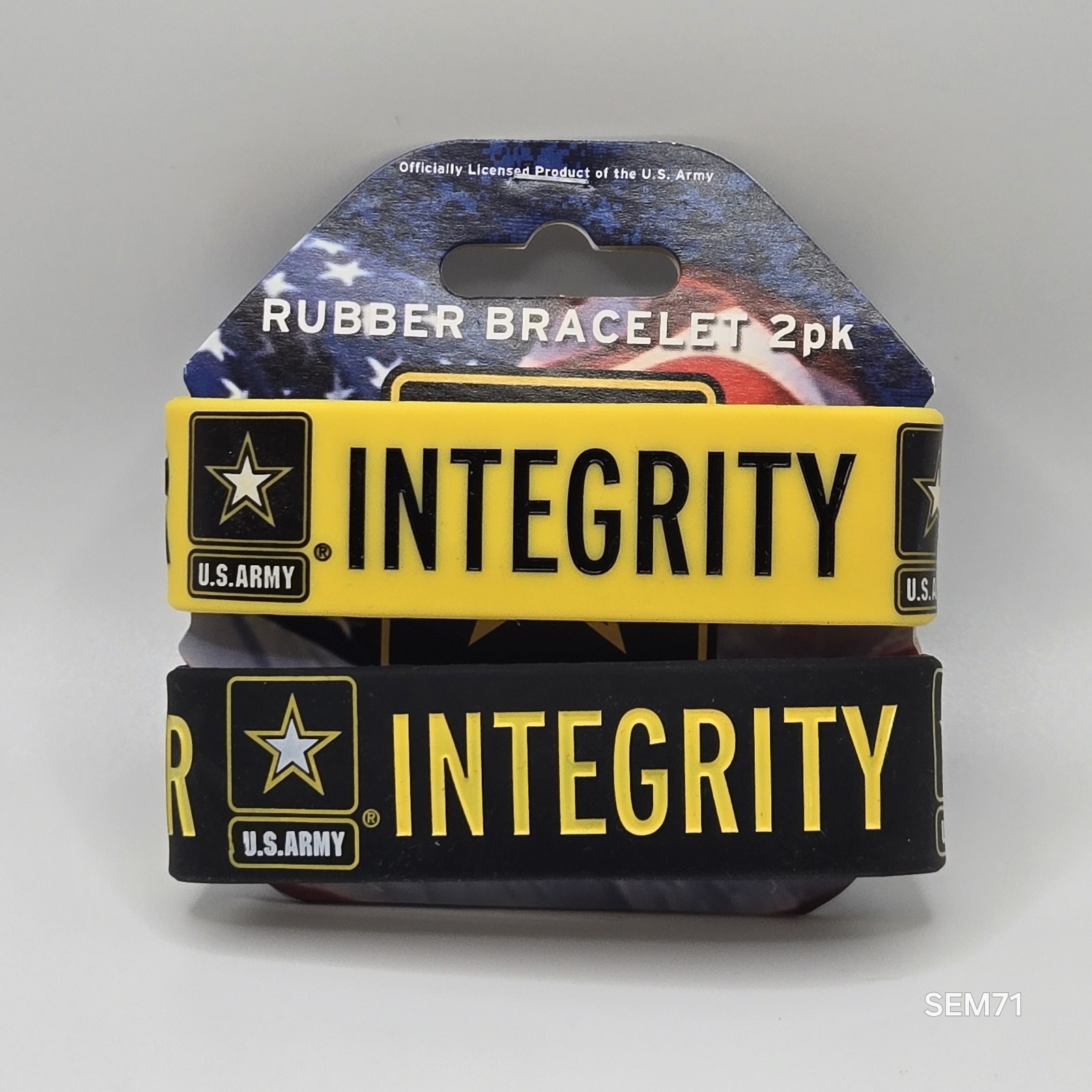 (Set of 2) U.S. ARMY MILITARY Band Silicone Rubber Bracelet Wristband LICENSED