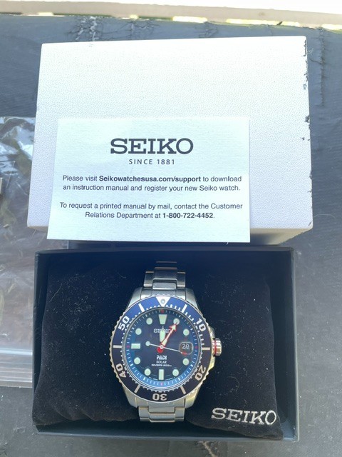 SEIKO Prospex PADI Special Edition Solar Diver; with Original Box