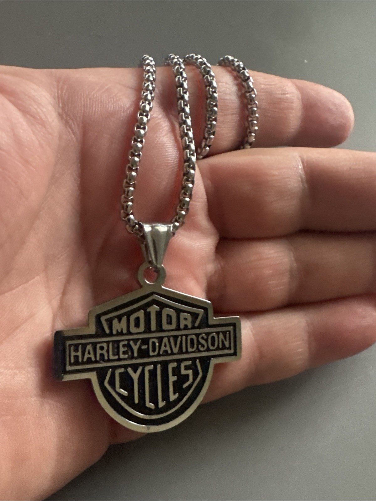 Harley Davidson Pendant Motorcycle Bike Cross 24 Inch Chain Stainless Steel