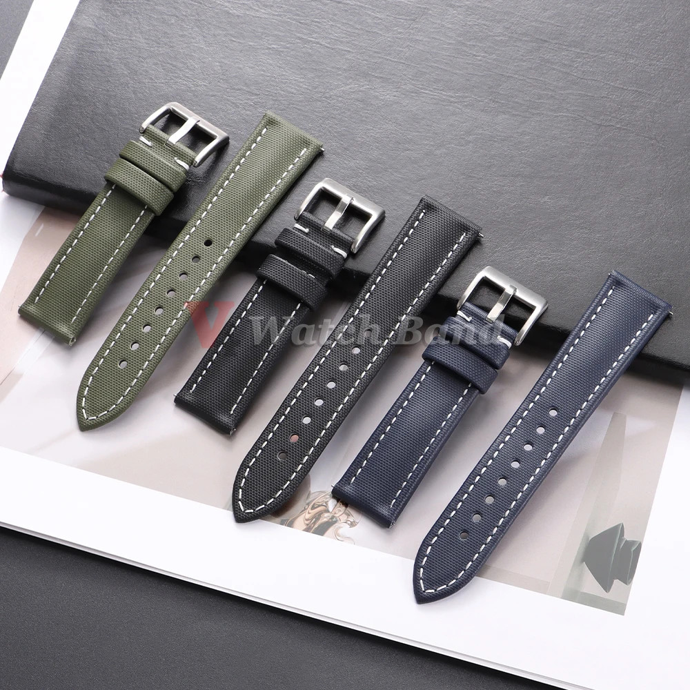 Premium Sailcloth Nylon Watch Strap 18-22mm Waterproof Quick Release Band