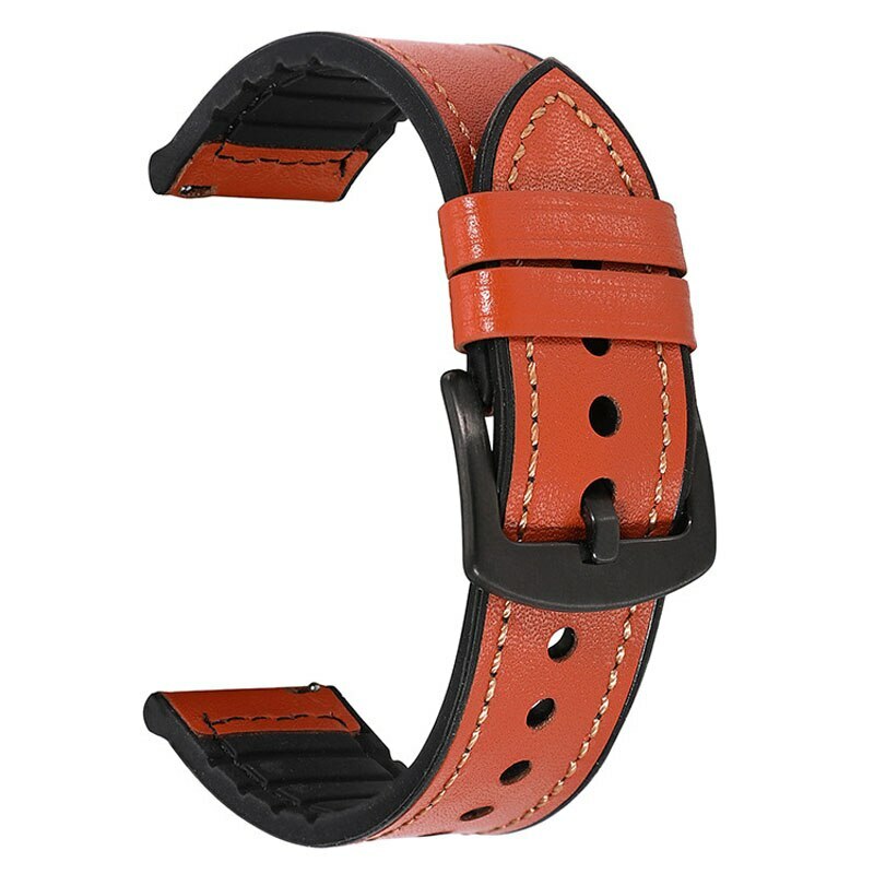 Camo TPU Leather Rubber Strap 22 20mm Watch Band For Samsung Galaxy Watch 6 5pro