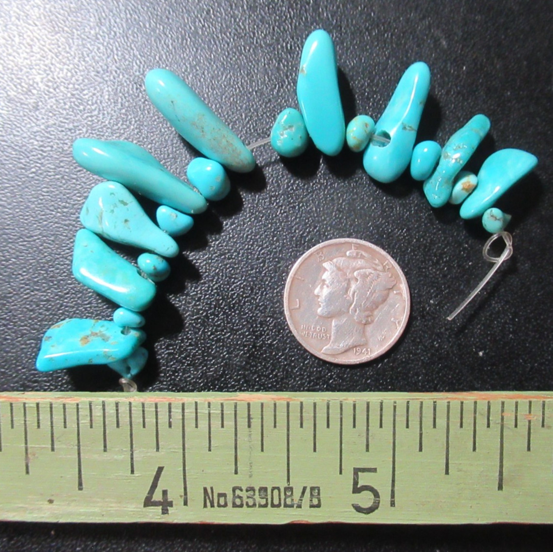 9 KINGMAN TURQUOISE PENDANTS 13mm to 17mm & 10 SM NUGGETS 5mm to 7mm 50tcw #888