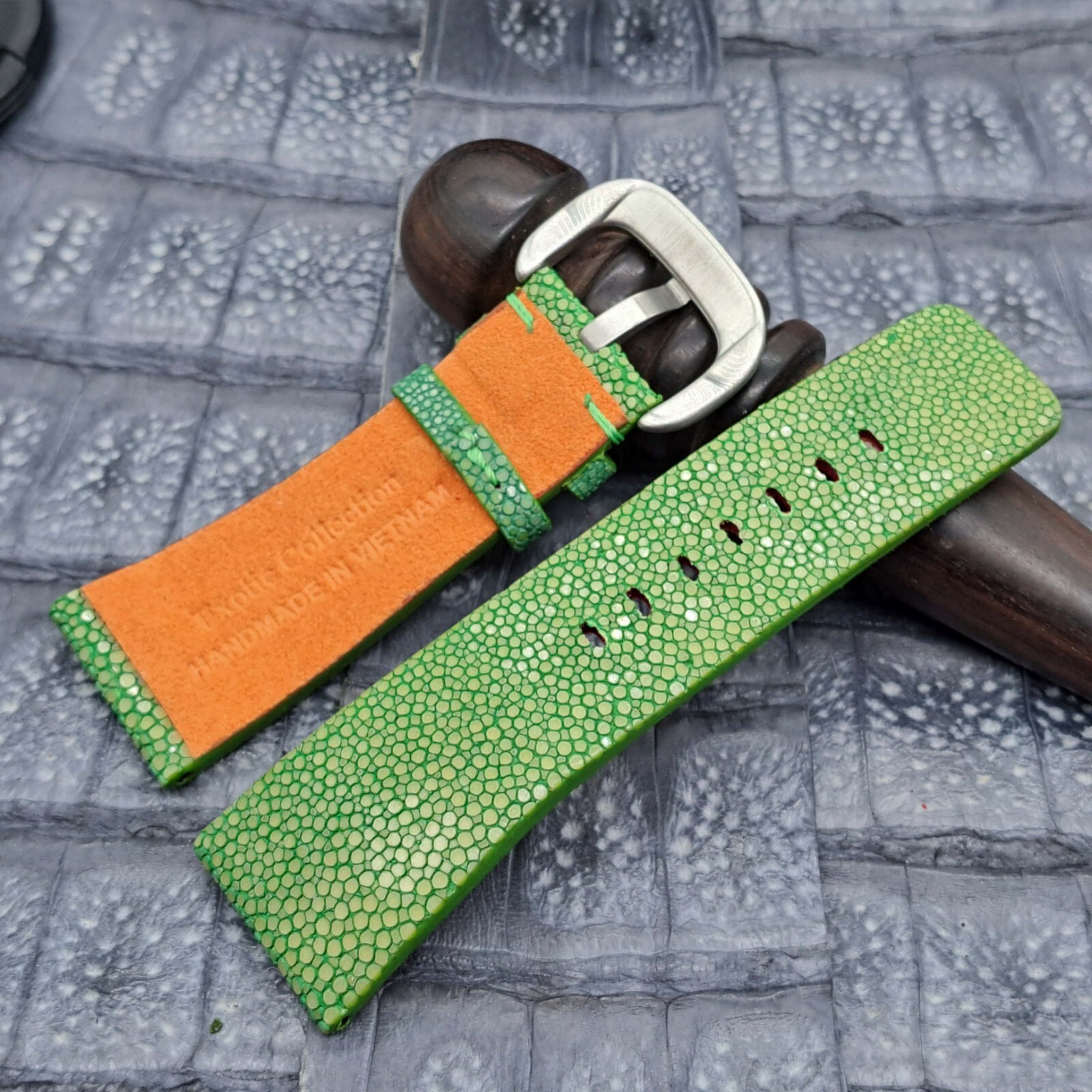 28mm/24mm Stingray Leather Watch Band Bespoke Exotic Leather Minimalist Design