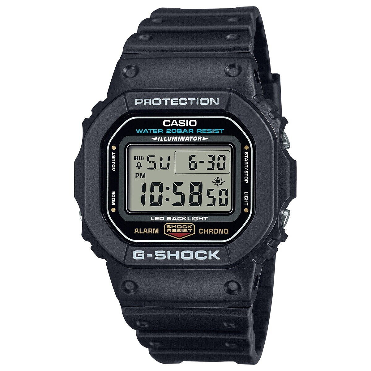 CASIO DW5600UE-1V Mens Classic GSHOCK Black Resin Digital Chrono Sport Watch