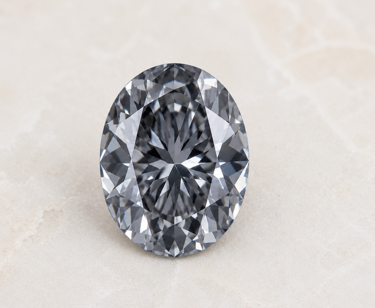 5 CT Grey Color Oval Cut VVS1 Diamond 14×10 MM Gemstone Premium Quality 1 pc