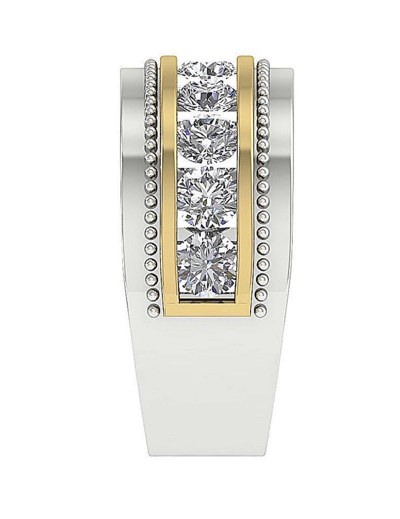 VS F 1.75 Carat Lab Grown Diamond Men’s Engagement Ring 10.00 MM 10K Yellow Gold