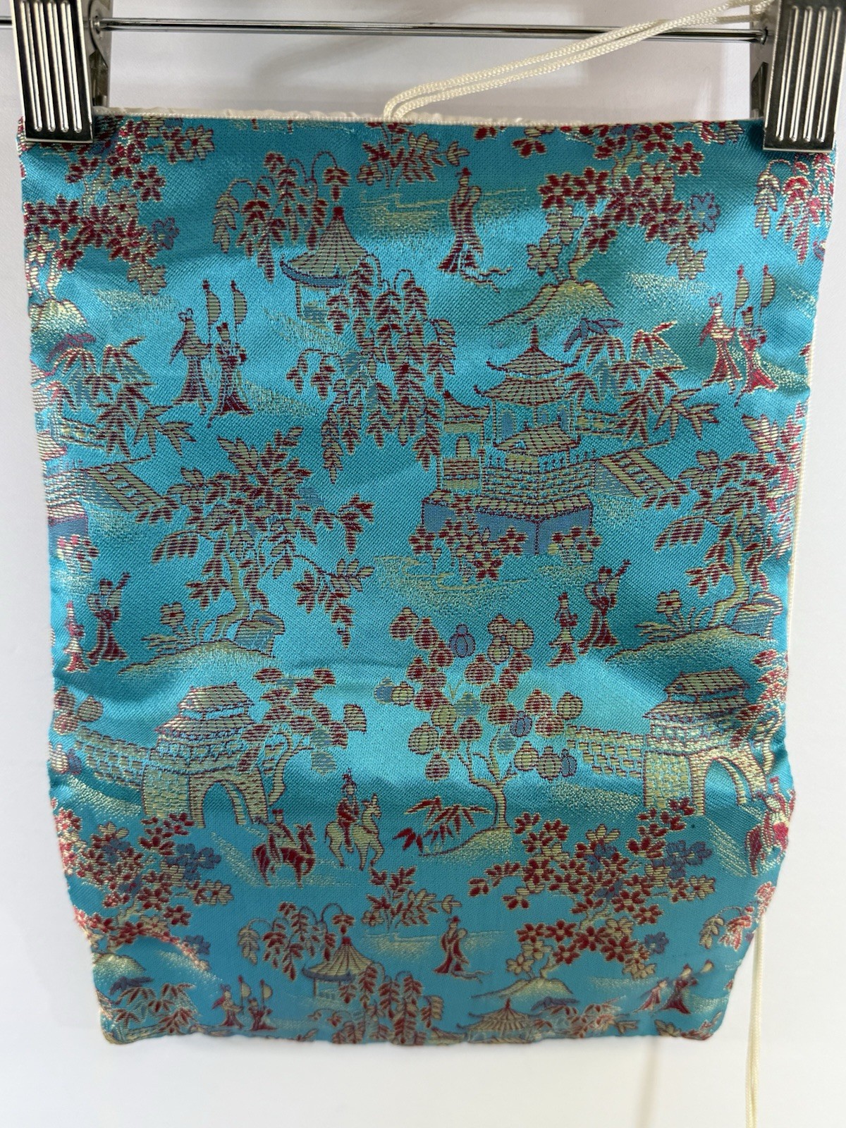 Turquoise Blue Travel Jewelry Organizer Roll Foldable Jewelry Storage Holder