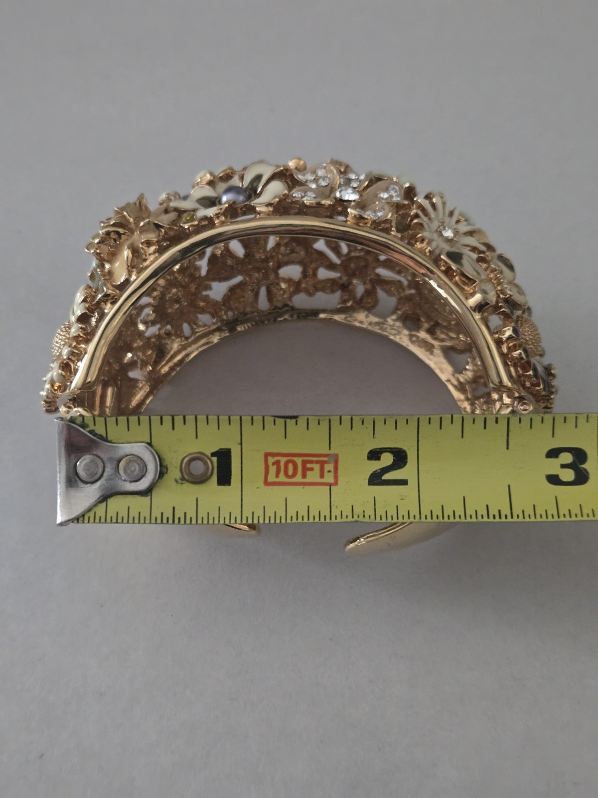 Kenneth Jay Lane Garden Party Floral Cuff Bracelet Ring Set Swarovski Crystal