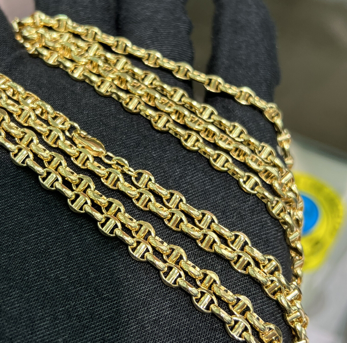Pure 18K Yellow Gold Link Unisex Chain Necklace, 20 Inches. 11.81 Grams