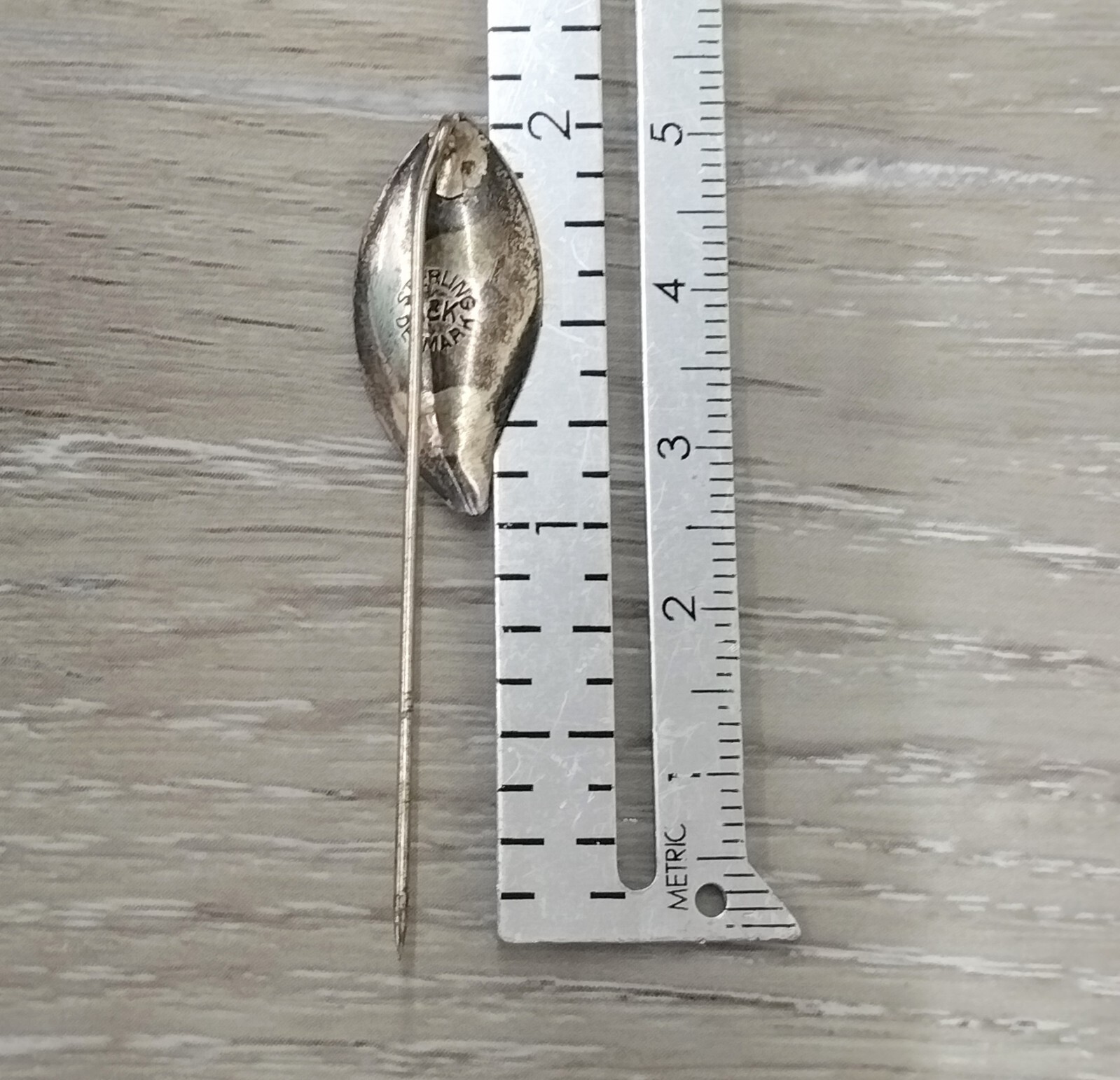 A & K Sterling Silver Mid Century Modern Denmark Flower Peace Lily Stick Pin FZZ