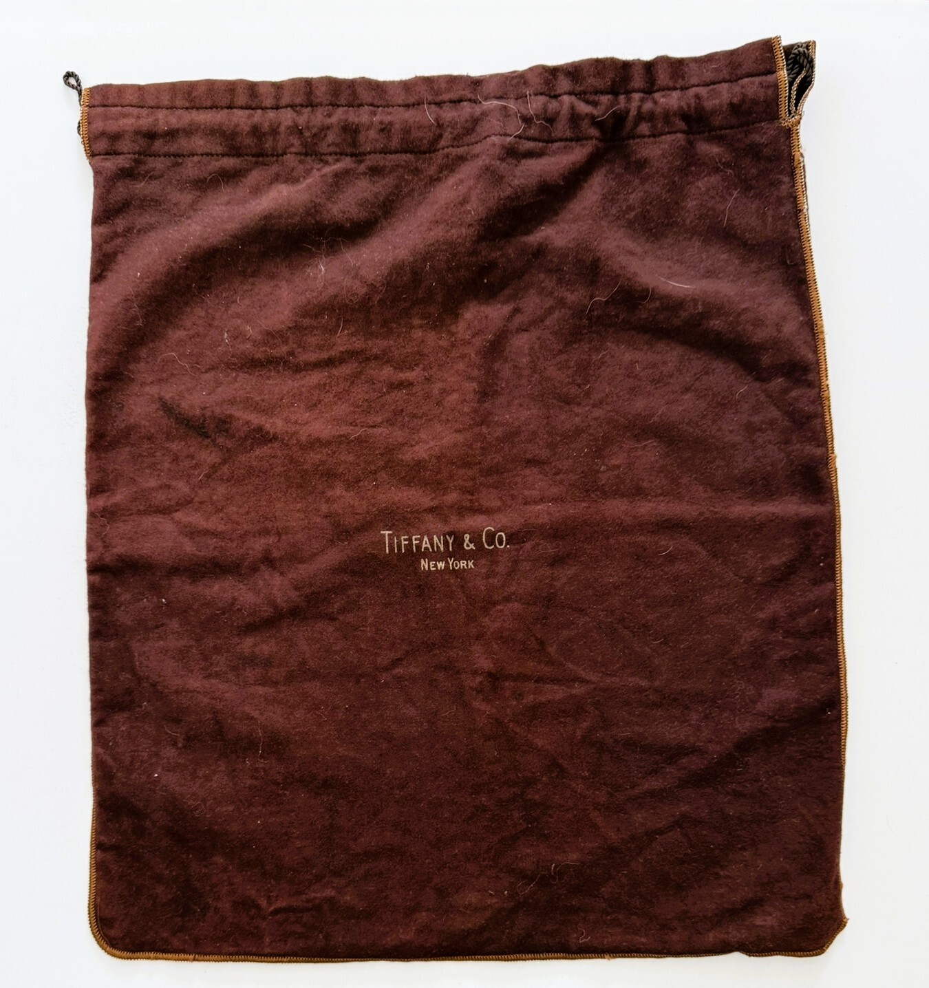 Tiffany & Co. Big 17″ x 14 “Brown Anti Tarnish Jewelry Silverware Felt Bag Pouch