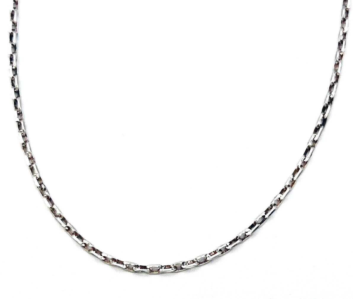 Signed Unoaerre Sterling Silver Rectangle Link Chain Necklace 8 gr