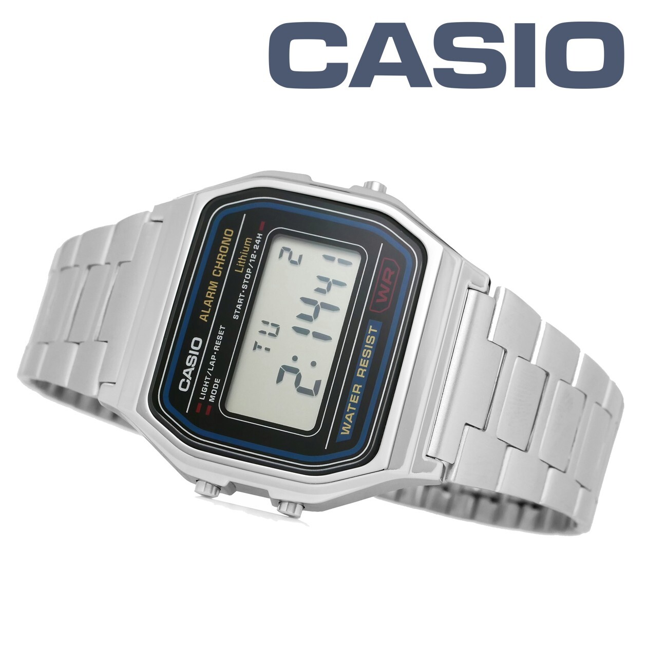 CASIO A158WA-1JH Classic Digital Watch Stainless Steel Band